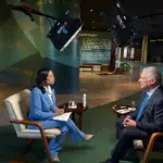 Cuban President Miguel Díaz-Canel in an interview with NBC's Kristen Welker. Photo: NBC News.