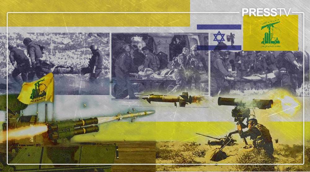 Collage of war scenes between Hezbollah and the Zionist entity in Lebanon. Illustration: PressTV.