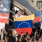 Venezuelan far-right politician Maria Corina Machado during a rally in Madrid on Saturday, April 18, 2026, when the audience chanted racist slogans against Venezuelan Acting President Delcy Rodriguez. Photo: Diego Radamés/Europa Press.