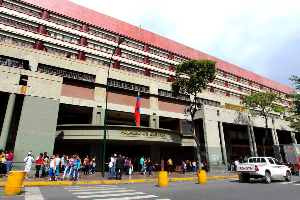 The front of the Palace of Justice, the headquarters of the Supreme Court of Justice in Caracas. File photo.