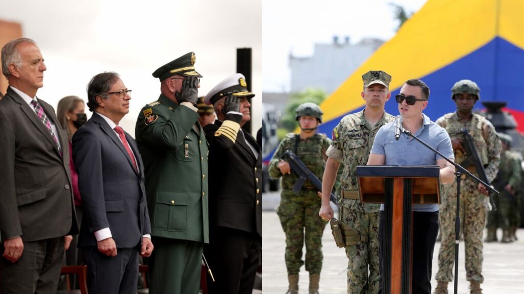 Colombian President Gustavo Petro and Ecuadorian President Daniel Noboa. Photo: Archive.