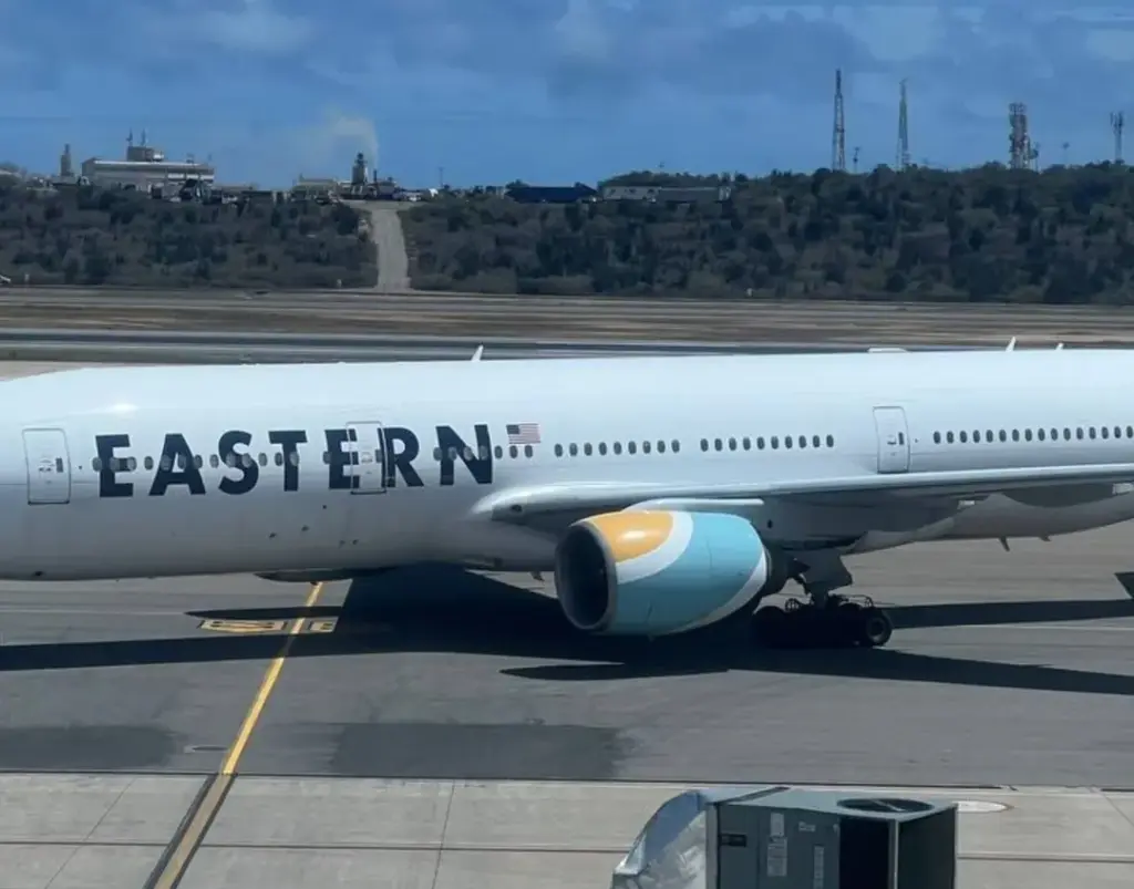 Eastern Airlines airplane arriving at the Simón Bolívar International Airport in Maiquetía, near Caracas, on Wednesday, April 22, 2026. Photo: IG/@minjusticia_ve.