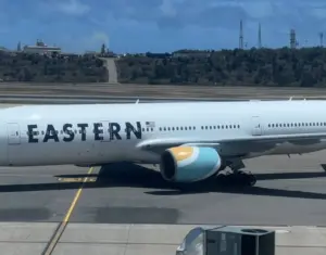 Eastern Airlines airplane arriving at the Simón Bolívar International Airport in Maiquetía, near Caracas, on Wednesday, April 22, 2026. Photo: IG/@minjusticia_ve.