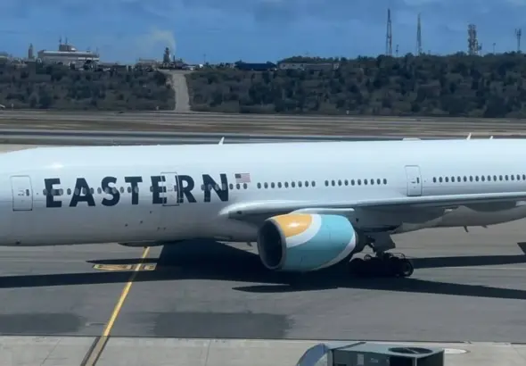 Eastern Airlines airplane arriving at the Simón Bolívar International Airport in Maiquetía, near Caracas, on Wednesday, April 22, 2026. Photo: IG/@minjusticia_ve.