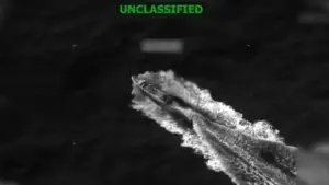 A small boat destroyed by the US SOUTHCOM before the last extrajudicial killing carried out on April 26, 2026. Photo: X/@Southcom.