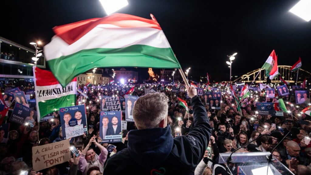 Péter Magyar during a pre-election rally. Photo: Péter Magyar/X.