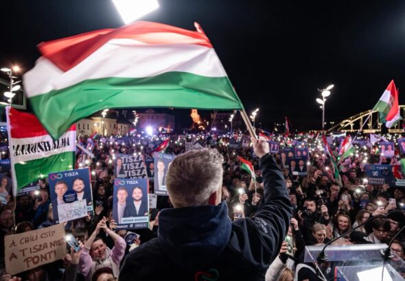 Péter Magyar during a pre-election rally. Photo: Péter Magyar/X.