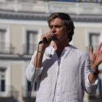 Carlos Baute at an event with supporters of Maria Corina Machado on April 18, 2026. Photo: Luis Boza/NurPhoto/Getty.