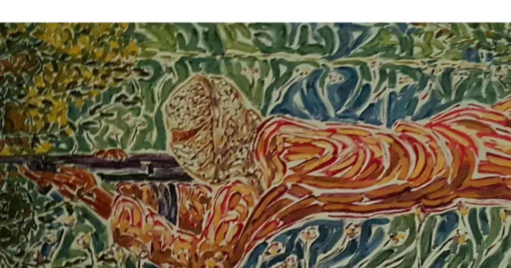 Painting entitled Soldier (Fedayeen) (also known as Al-Feda'yyi), created in 1970 by the pioneering Egyptian artist Inji Efflatoun. File photo.