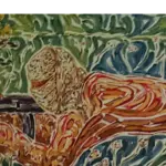 Painting entitled Soldier (Fedayeen) (also known as Al-Feda'yyi), created in 1970 by the pioneering Egyptian artist Inji Efflatoun. File photo.