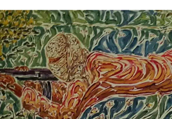 Painting entitled Soldier (Fedayeen) (also known as Al-Feda'yyi), created in 1970 by the pioneering Egyptian artist Inji Efflatoun. File photo.