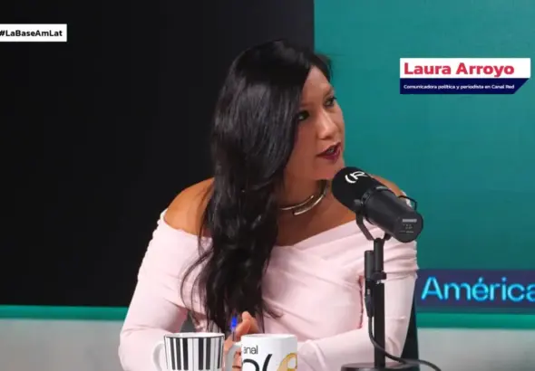 Laura Arroyo on La Base América Latina. Photo: Diario Red.