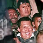 President Hugo Chávez upon his return to Miraflores Palace on April 13. Photo: Jorge Silva/Reuters.