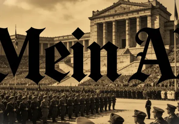 A Nazi rally juxtaposed with "Mein AI." Photo: Substack.