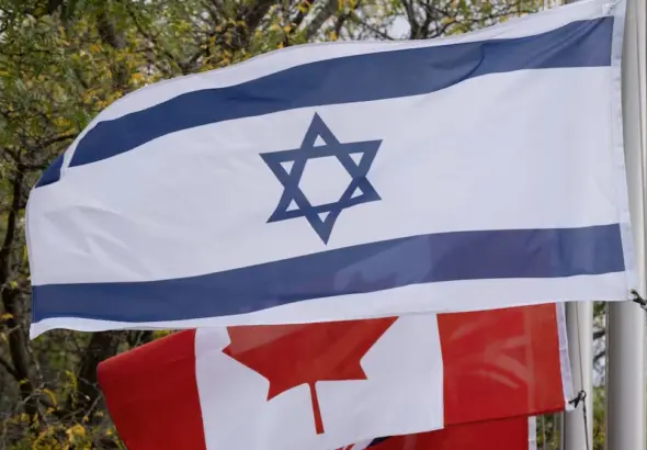 The flags of Canada and Israel. Photo: The Globe and Mail.