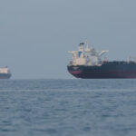 Tankers anchored in the Strait of Hormuz off the coast of Qeshm Island, Iran, April 18, 2026. Photo: AP.
