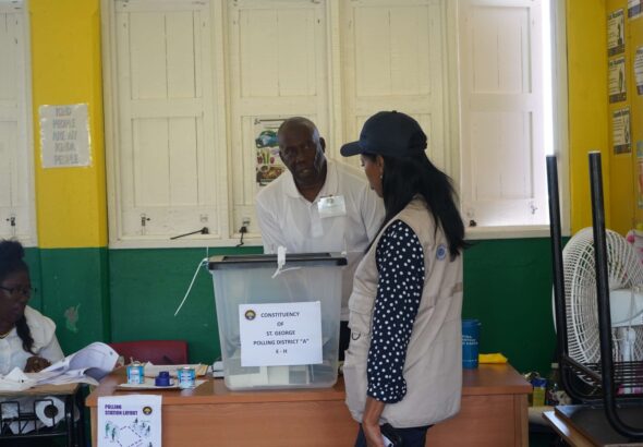 Voters cast ballots at a polling station in Antigua and Barbuda's general elections, held on April 30, 2026. Photo: The Commonwealth.