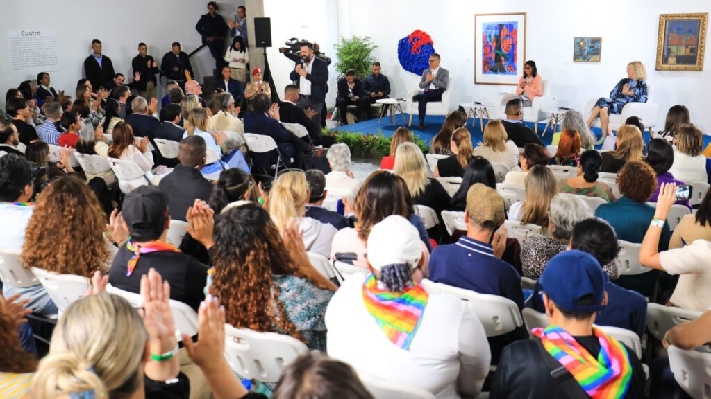 Venezuelan Acting President Delcy Rodríguez leads an event celebrating 100 days of the Program for Democratic Coexistence and Peace, in Caracas, May 8, 2026. Photo: Fuser News.