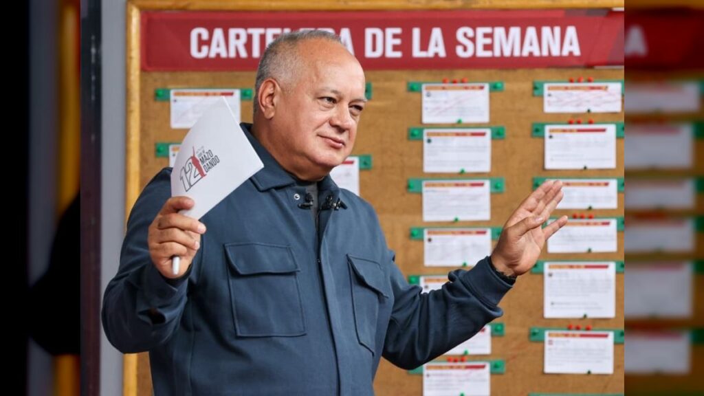 Venezuelan Interior Minister Diosdado Cabello on his TV program Con El Mazo Dando, May 13, 2026. Photo: Con El Mazo Dando.