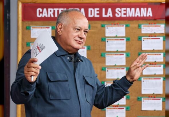 Venezuelan Interior Minister Diosdado Cabello on his TV program Con El Mazo Dando, May 13, 2026. Photo: Con El Mazo Dando.