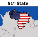 Map of Venezuela (without the Essequibo territory) covered by the US flag. Photo: TS/@realDonaldTrump.