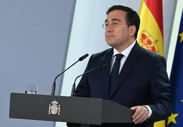Foreign Affairs Minister of Spain, José Manuel Albares, giving statements to the press. Photo: Government of Spain.