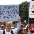 A group of Chavistas demanding the release of Venezuelan President Nicolás Maduro and his wife Cilia Flores, kidnaped by the US in January 2026. Photo: Ronald Peña R./EFE.