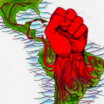 A map of Latin America transformed into a powerful symbol of resistance. Photo: United World.