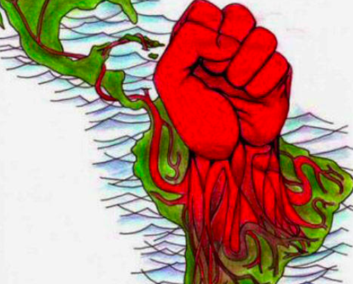 A map of Latin America transformed into a powerful symbol of resistance. Photo: United World.