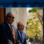Venezuelan Foreign Minister Yvan Gil (right) and his Surinamese counterpart, Melvin Bouva (left), on a balcony at the Yellow House, headquarters of Venezuela's Ministry for Foreign Affairs, in Caracas on Friday, May 15, 2026. Photo: IG/@yvan.gilpinto.