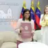 Acting President of Venezuela Delcy Rodríguez (left), accompanied by President of the Supreme Court of Justice Caryslia Beatríz Rodríguez (right), presents a report on the progress of the Amnesty Law, May 22, 2026. Photo: Presidential Press.