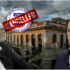 Elon Musk (left) and journalist Alan MacLeod (right), set against a background of Havana, Cuba, and overlaid with dollar bills and a stamped "CANCELLED" USAID logo. Photo: MintPress News.