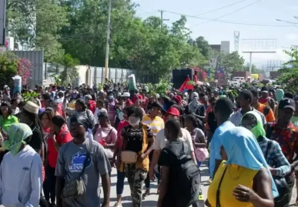 Haitian workers demand a change in government. Photo: EFE.