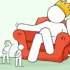 A modified stock vector titled "Sketch scene with big king and little people" (or "arrogance/big boss doodle"). Photo: Shutterstock/Reformed Perspective/file photo.