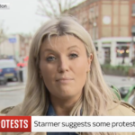 The person in the image is Mollie Malone, a news reporter for Sky News. Photo: Caitlin Johnstone/Screenshot.