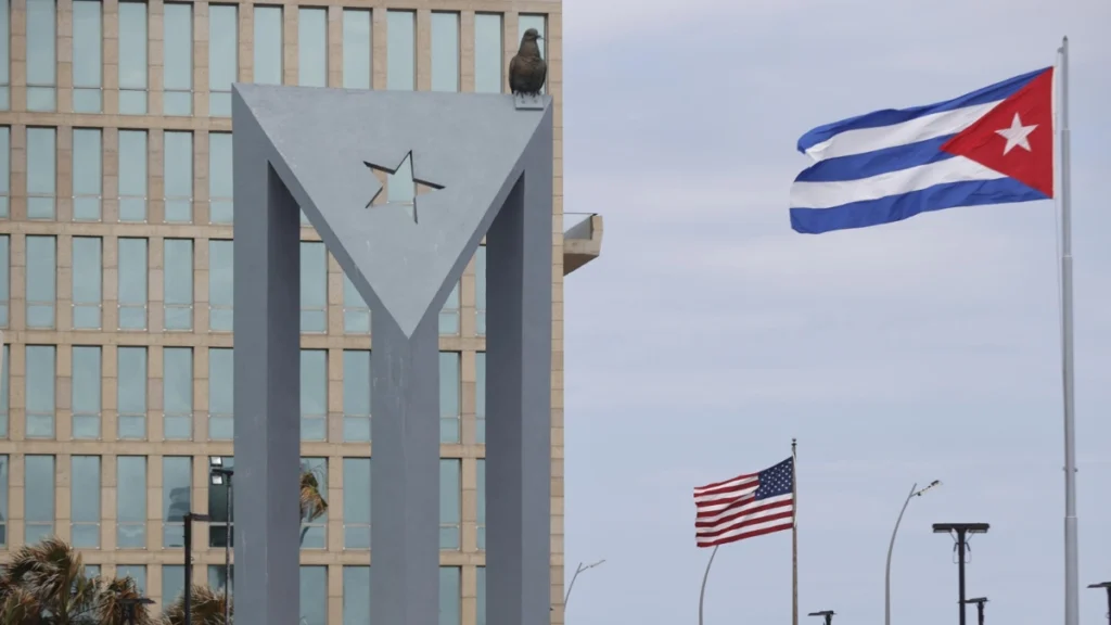 The US embassy in Havana, Cuba. Photo: EFE/Ernesto Mastrascusa.