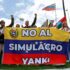 Alba Movimiento and PSUV activists protest the so-called "evacuation drill" at the US embassy on Saturday, May 23, 2026. Photo: Pedro Mattey/AP.