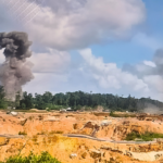 AI-enhanced image showing explosions reported on June 10 close to the Brisas del Cuyuní gold mine, near Las Claritas, Bolívar state, Venezuela. Some analysts believe it might be the "kinetic strike" launched by US SOUTHCOM to target Tren de Aragua leader "Niño Guerrero." Photo: X/@Fritz_A_Sanchez.