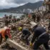AI created composition mixing the destruction of last week double earthquake in Venezuela with coastline background. Photo: Social media.
