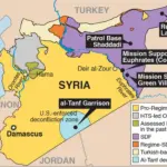 Map showing the US Al-Tanf base in Syria.