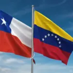 Photo composition showing a Venezuelan and Chilean flag. File photo.