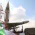 A drone is seen next to a missile displayed at the 44th anniversary of the Islamic Revolution, February 11, 2023. Photo: West Asia News Agency via Reuters.