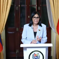 Delcy Rodríguez speaks about the oil agreement with the United States on Saturday, August 29, 2026. Photo: Venezuelan Presidential Press.