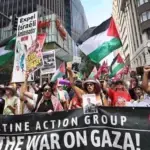 Protesters led by the Palestine Action Group march through Sydney’s central business district, Australia, on February 22, 2026. Photo: PressTV.