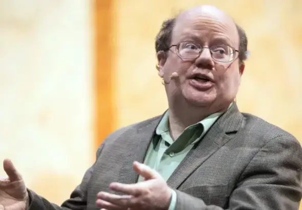 Larry Sanger, an American philosopher and internet project developer who co-founded Wikipedia alongside Jimmy Wales in 2001. Photo: Georg Hochmuth/Picture Alliance/APA.