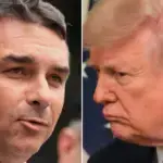 Brazilian Senator Flavio Bolsonaro and US President Donald Trump. Photo: Reuters.