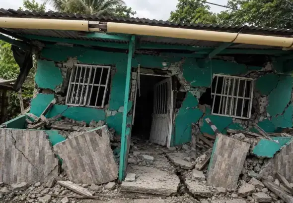 House destroyed by the earthquake in Boca de Suruco, La Encharca. Photo: Diario Red.
