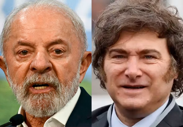 Argentine President Javier Milei and Brazilian President Luiz Inácio Lula da Silva in a file photo. Photo: AFP.