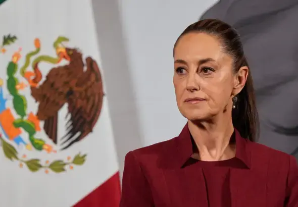 Mexican President Claudia Sheinbaum at the National Palace on April 2, 2025. Photo: Ugarte/AP.