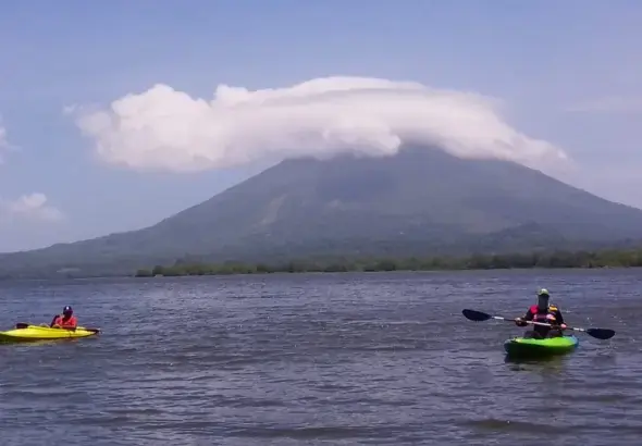 Becca Renk Foster on Ometepe. Photo: Luis Argenal.